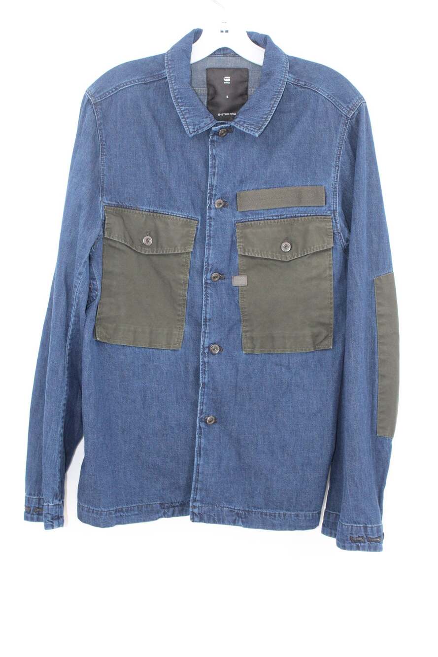 G-Star RAW Type C Army Overshirt in a dark blue denim Mens Small